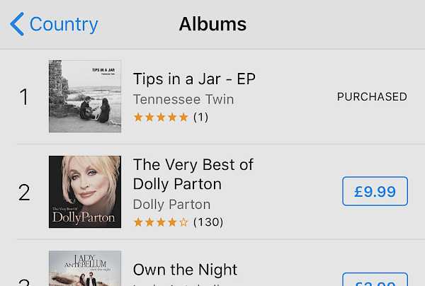 Preview image for blog post - Tennessee Twin - 'Tips In A Jar' EP - No.1 On UK Country Chart!