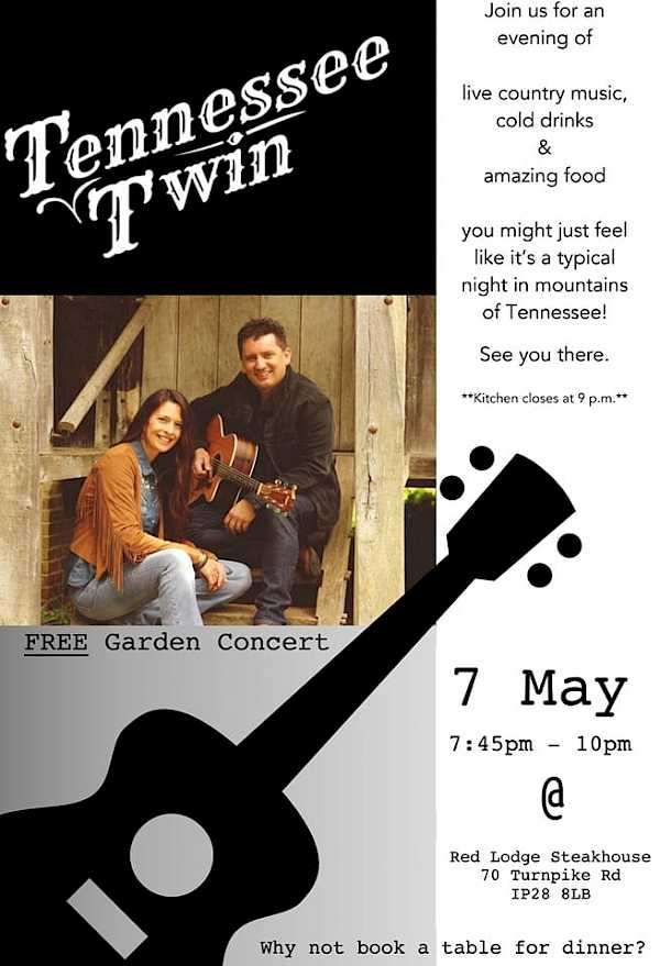 Preview image for blog post - Tennessee Twin - Tennessee Twin return to the Red Lodge Steakhouse this Sunday!